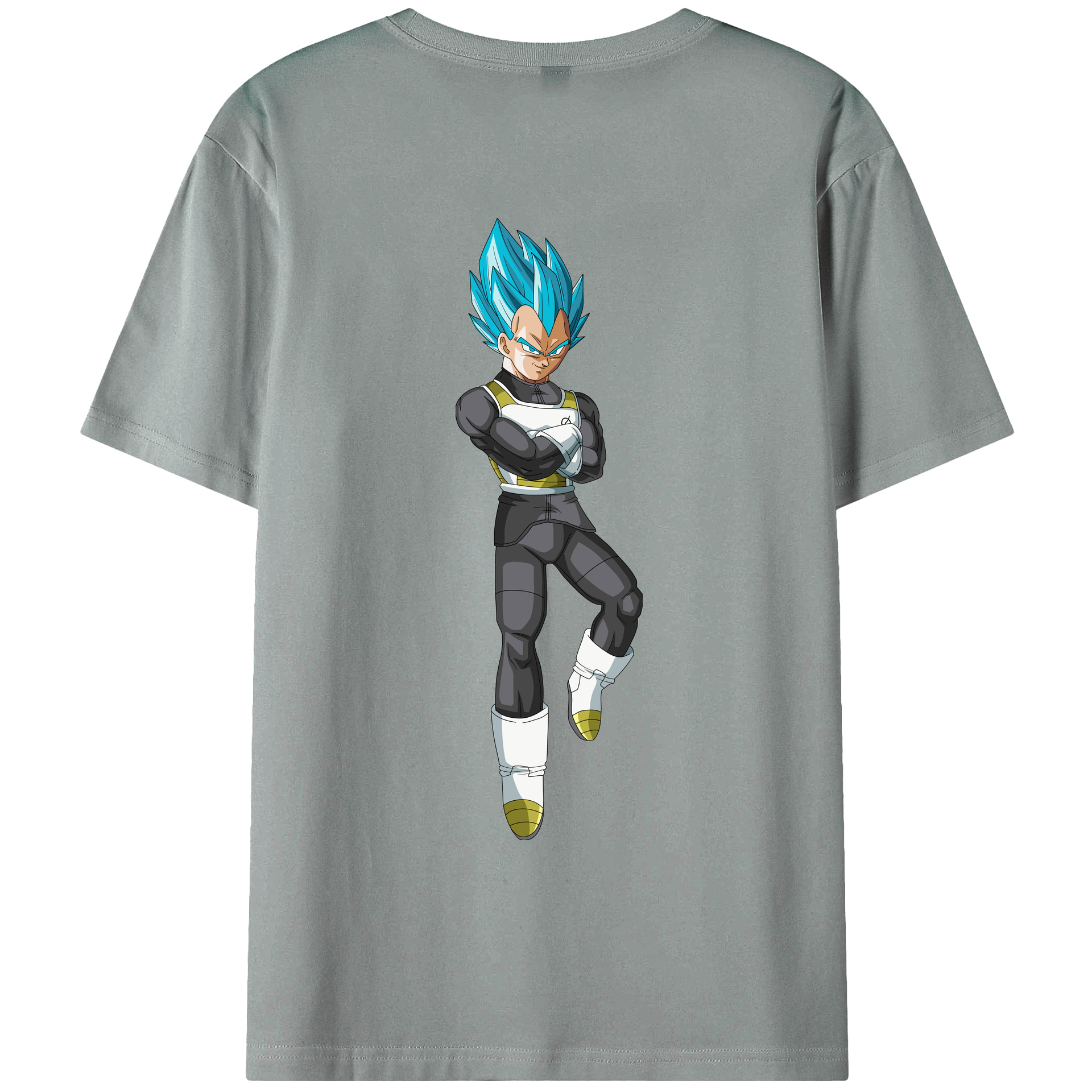 （画像用） ドラゴンボール ベジータ四世（Bejīta Yonsei）DRAGON BALL Vegeta IV 綿100％ メンズ半袖Tシャツ（バックプリント） 通気性